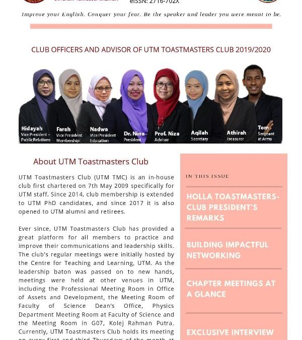 UTM Toastmasters Club Newsletter 2019/2020